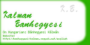 kalman banhegyesi business card