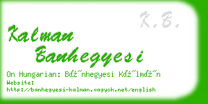 kalman banhegyesi business card
